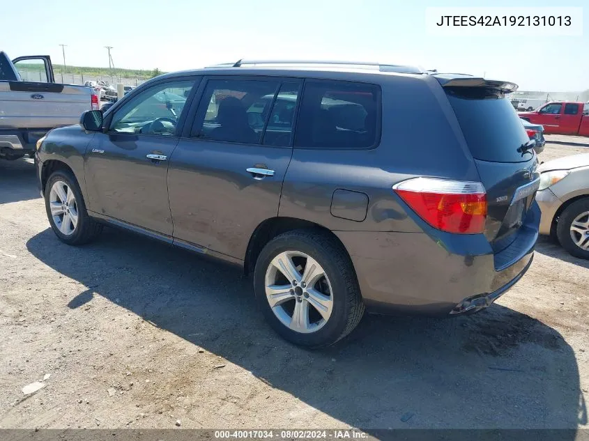 2009 Toyota Highlander Limited VIN: JTEES42A192131013 Lot: 40017034