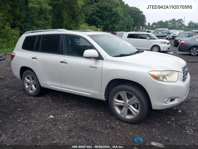 JTEDS42A192070595 2009 Toyota Highlander Limited