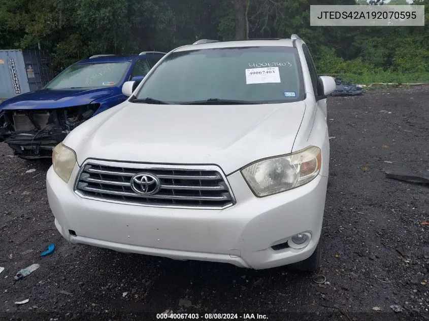 JTEDS42A192070595 2009 Toyota Highlander Limited