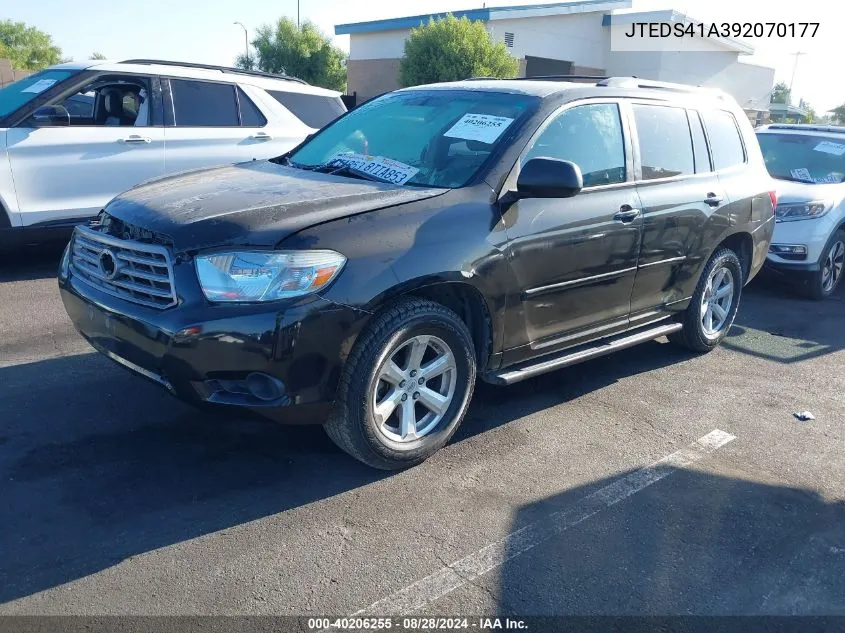 2009 Toyota Highlander VIN: JTEDS41A392070177 Lot: 40206255