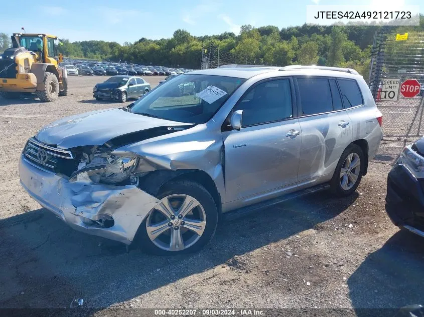 2009 Toyota Highlander Limited VIN: JTEES42A492121723 Lot: 40252207