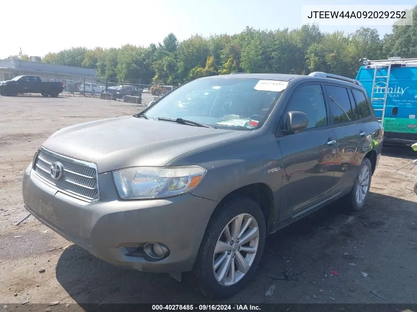 2009 Toyota Highlander Hybrid Limited VIN: JTEEW44A092029252 Lot: 40278485