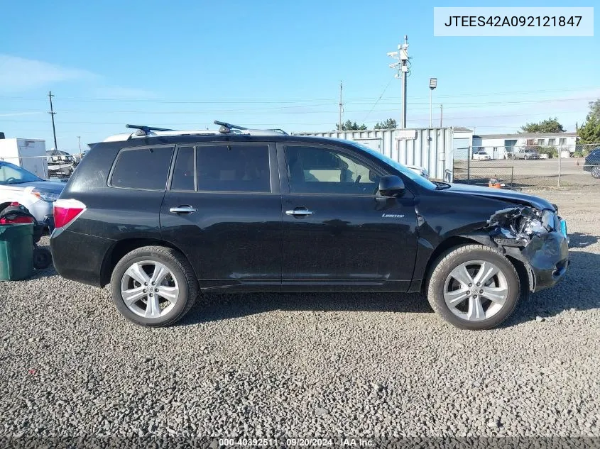 2009 Toyota Highlander Limited VIN: JTEES42A092121847 Lot: 40392511