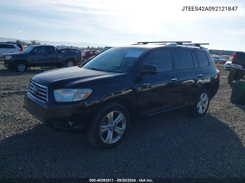 2009 Toyota Highlander Limited VIN: JTEES42A092121847 Lot: 40392511