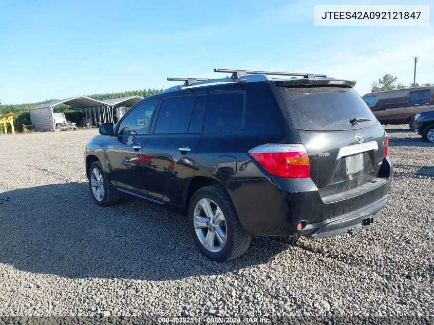 2009 Toyota Highlander Limited VIN: JTEES42A092121847 Lot: 40392511