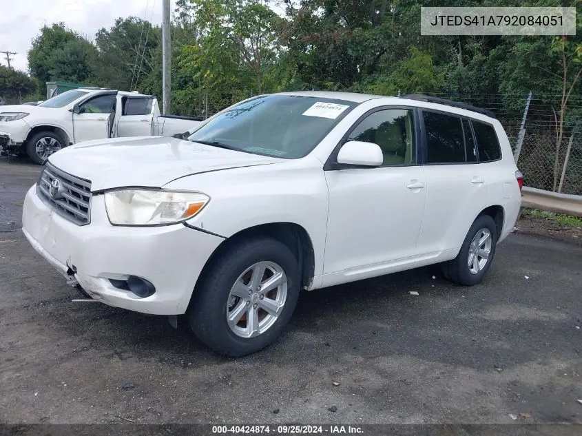 2009 Toyota Highlander VIN: JTEDS41A792084051 Lot: 40424874