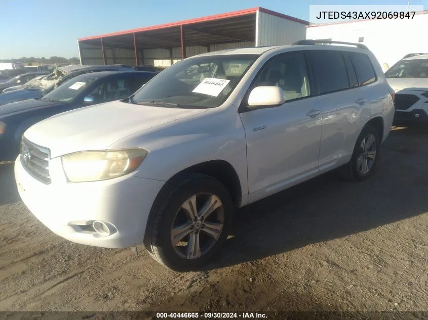 JTEDS43AX92069847 2009 Toyota Highlander Sport