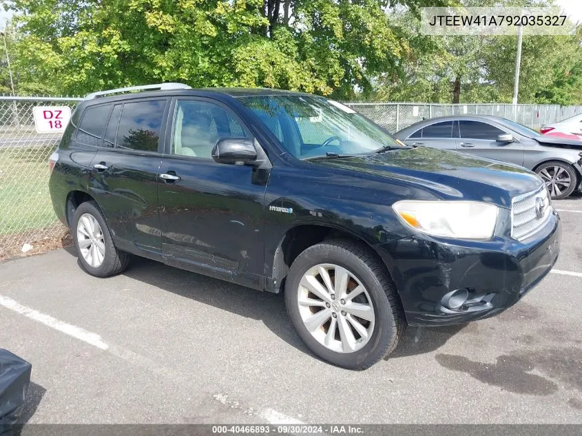 2009 Toyota Highlander Hybrid VIN: JTEEW41A792035327 Lot: 40466893