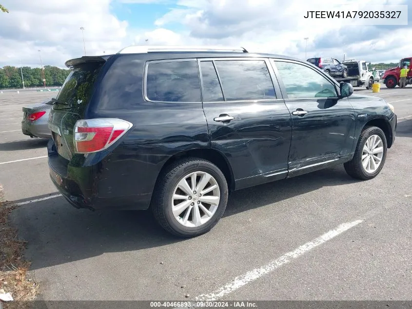 2009 Toyota Highlander Hybrid VIN: JTEEW41A792035327 Lot: 40466893