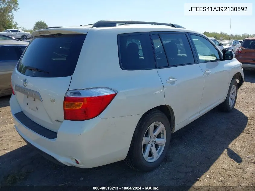 2009 Toyota Highlander VIN: JTEES41A392130592 Lot: 40519213