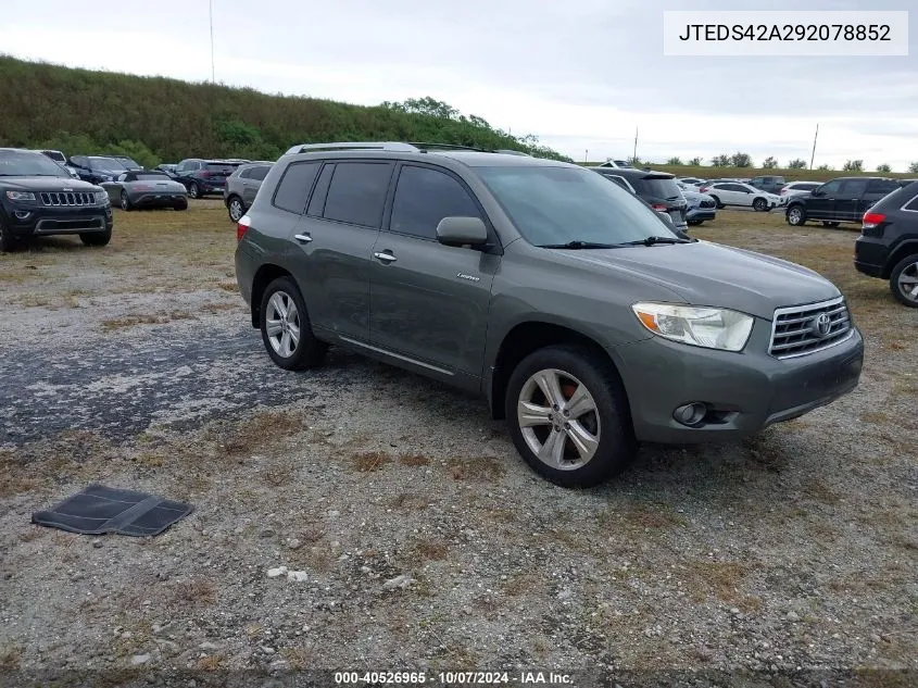 2009 Toyota Highlander Limited VIN: JTEDS42A292078852 Lot: 40526965