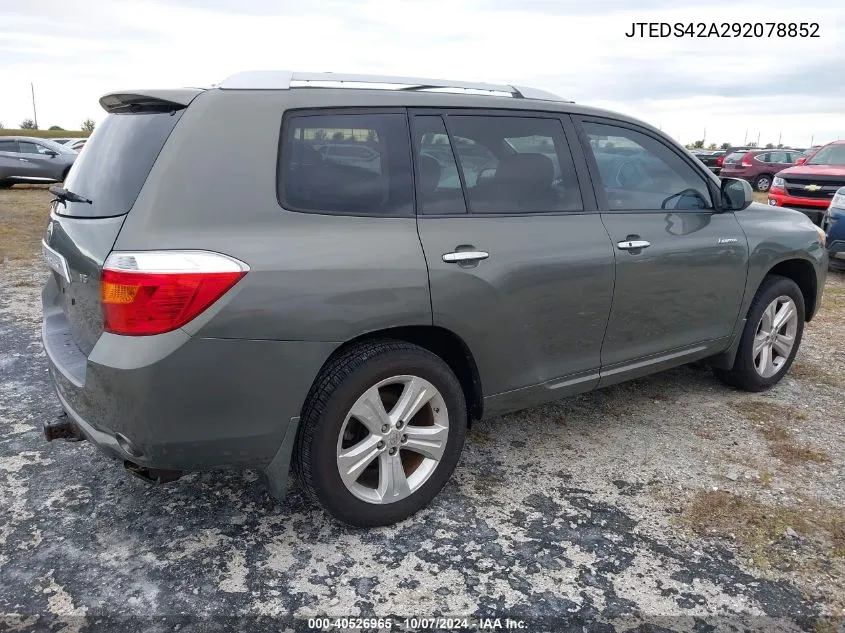 2009 Toyota Highlander Limited VIN: JTEDS42A292078852 Lot: 40526965