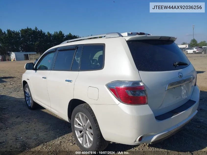 2009 Toyota Highlander Hybrid Limited VIN: JTEEW44AX92036256 Lot: 40547516