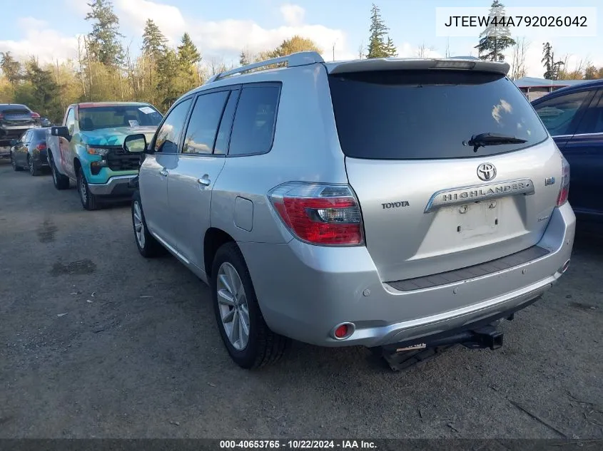 2009 Toyota Highlander Hybrid Limited VIN: JTEEW44A792026042 Lot: 40653765