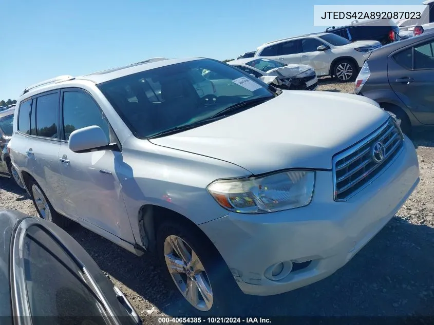 2009 Toyota Highlander Limited VIN: JTEDS42A892087023 Lot: 40654385