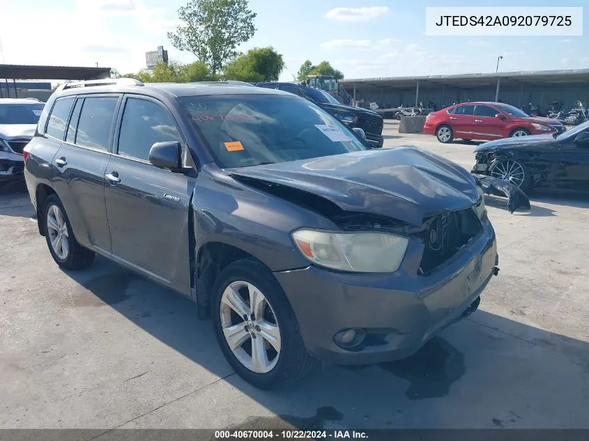 2009 Toyota Highlander Limited VIN: JTEDS42A092079725 Lot: 40670004