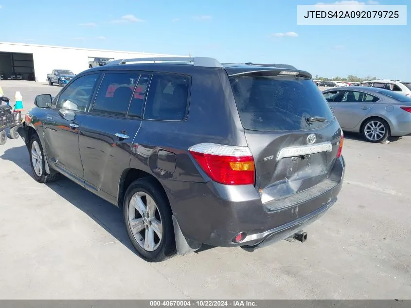 2009 Toyota Highlander Limited VIN: JTEDS42A092079725 Lot: 40670004