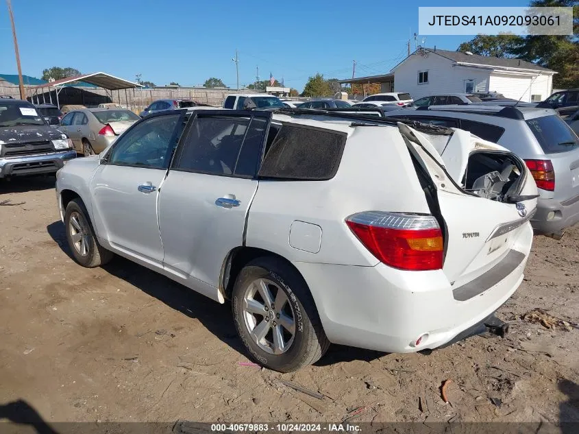 2009 Toyota Highlander VIN: JTEDS41A092093061 Lot: 40679883