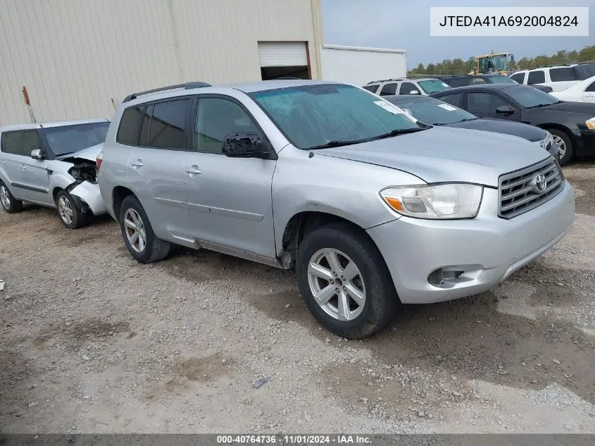 JTEDA41A692004824 2009 Toyota Highlander