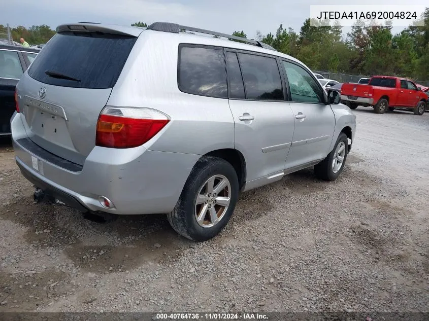 JTEDA41A692004824 2009 Toyota Highlander