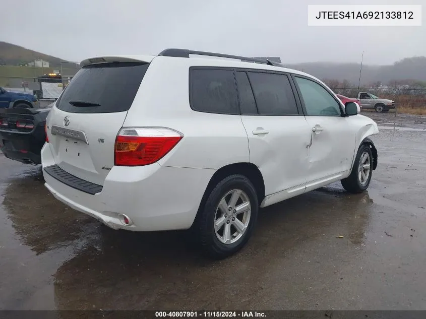 2009 Toyota Highlander VIN: JTEES41A692133812 Lot: 40807901