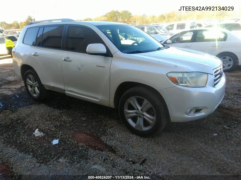 2009 Toyota Highlander Limited VIN: JTEES42A992134029 Lot: 40824207