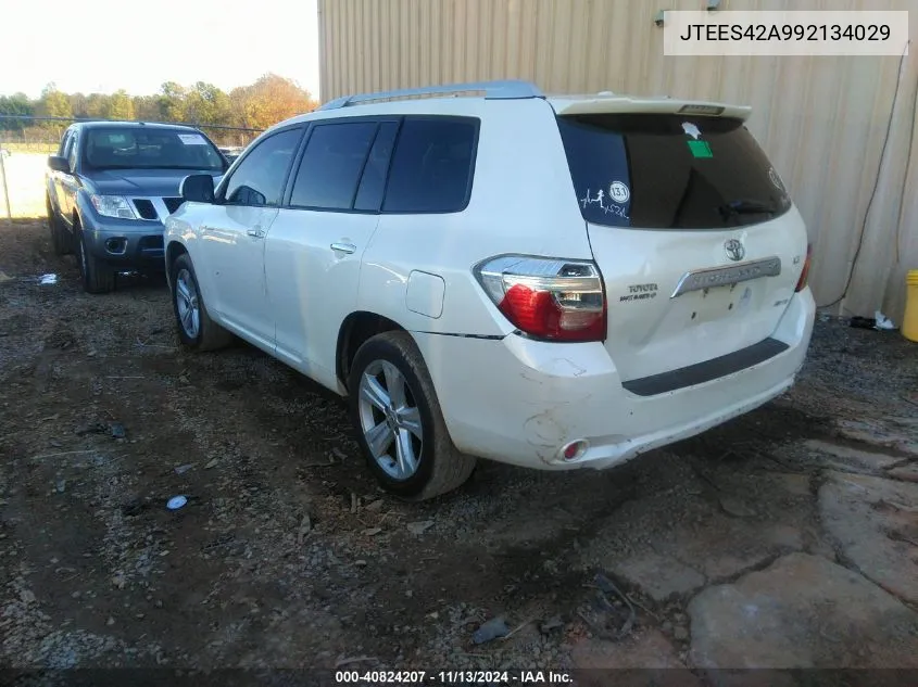 2009 Toyota Highlander Limited VIN: JTEES42A992134029 Lot: 40824207