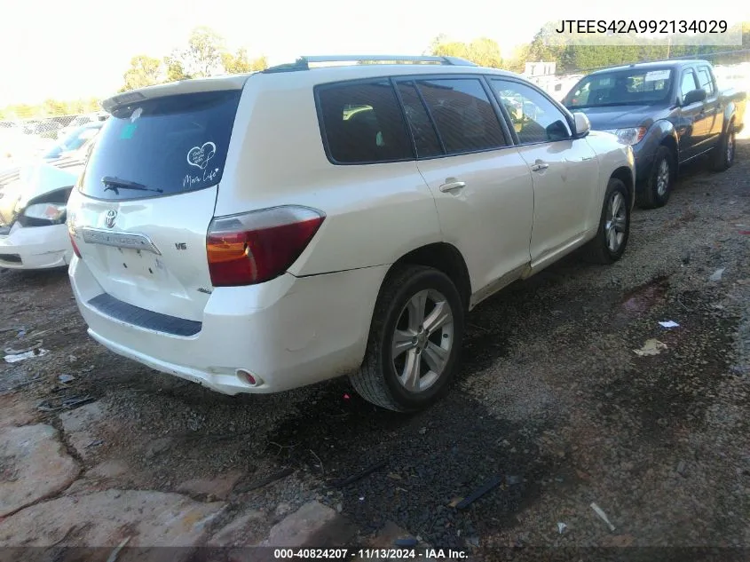 2009 Toyota Highlander Limited VIN: JTEES42A992134029 Lot: 40824207