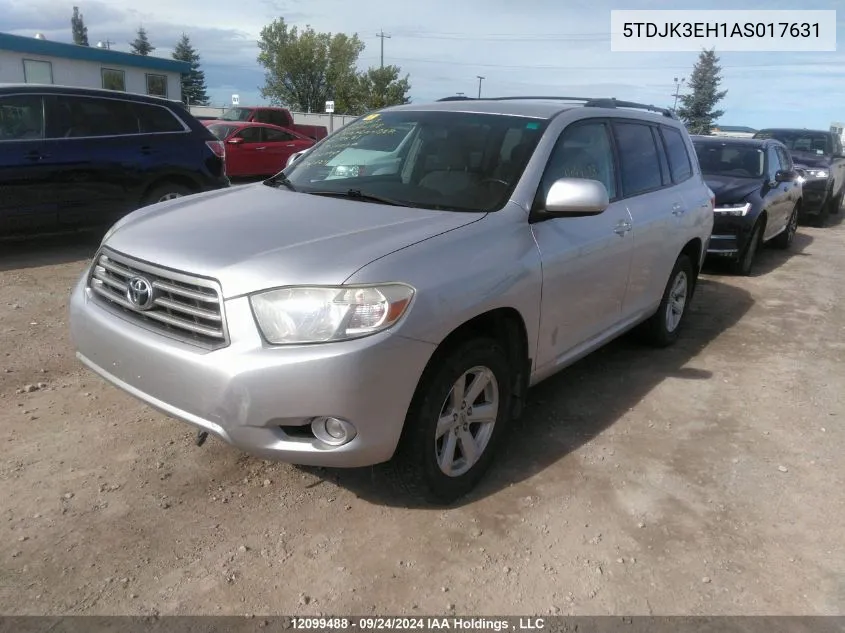 2010 Toyota Highlander Se VIN: 5TDJK3EH1AS017631 Lot: 12099488