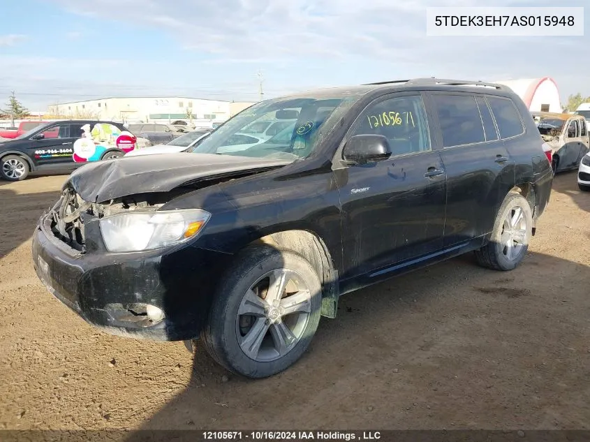 5TDEK3EH7AS015948 2010 Toyota Highlander Sport