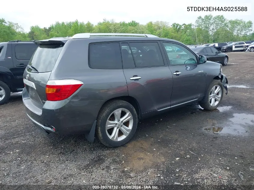 2010 Toyota Highlander Limited V6 VIN: 5TDDK3EH4AS025588 Lot: 39378732