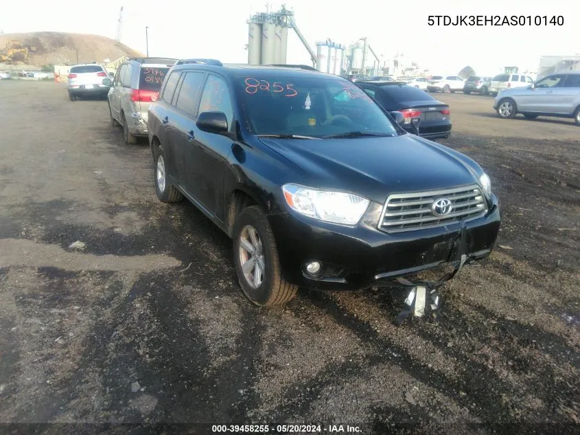 2010 Toyota Highlander Se V6 VIN: 5TDJK3EH2AS010140 Lot: 39458255