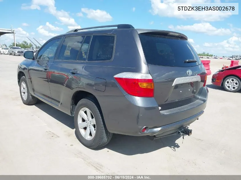 5TDZK3EH3AS002678 2010 Toyota Highlander Base V6