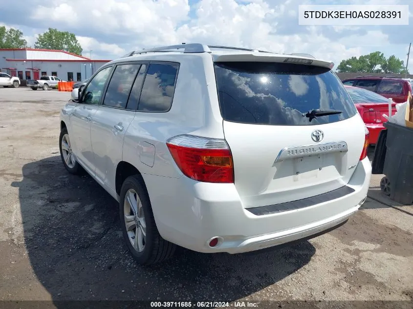 2010 Toyota Highlander Limited V6 VIN: 5TDDK3EH0AS028391 Lot: 39711685