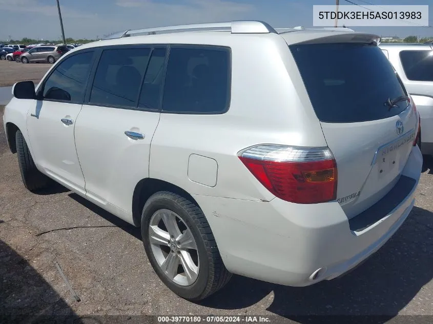 2010 Toyota Highlander Limited V6 VIN: 5TDDK3EH5AS013983 Lot: 39770180