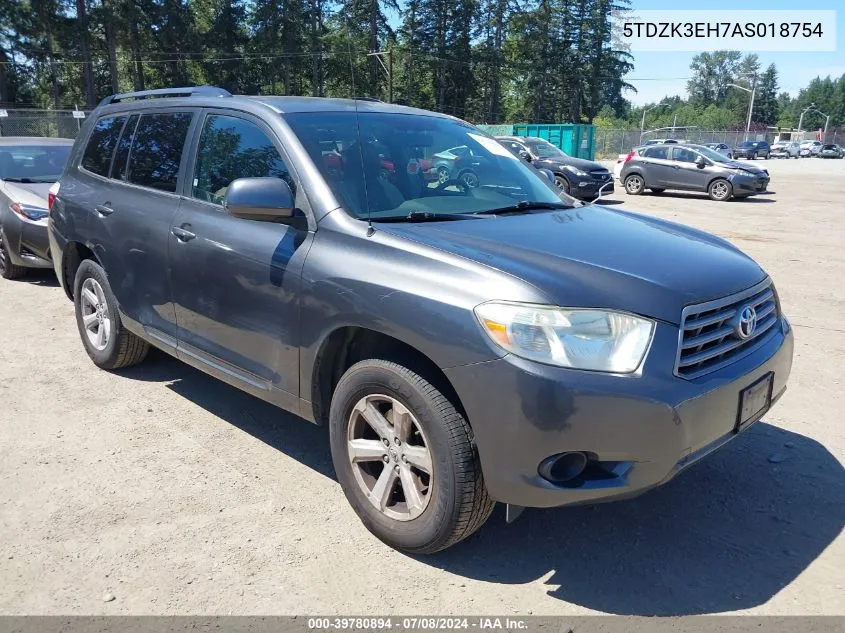 5TDZK3EH7AS018754 2010 Toyota Highlander Base V6