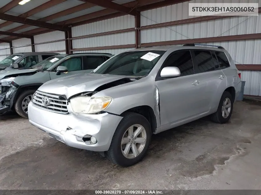 2010 Toyota Highlander Se V6 VIN: 5TDKK3EH1AS006052 Lot: 39828270