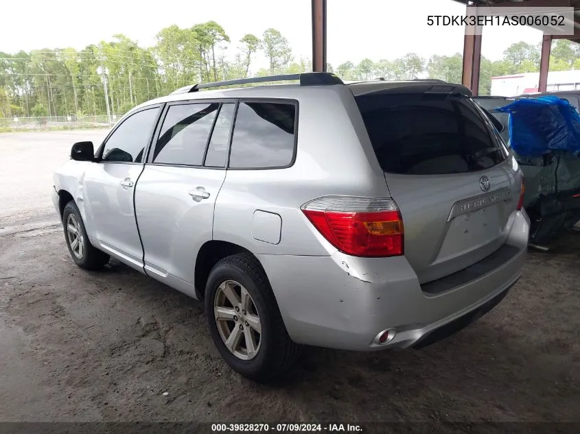 2010 Toyota Highlander Se V6 VIN: 5TDKK3EH1AS006052 Lot: 39828270