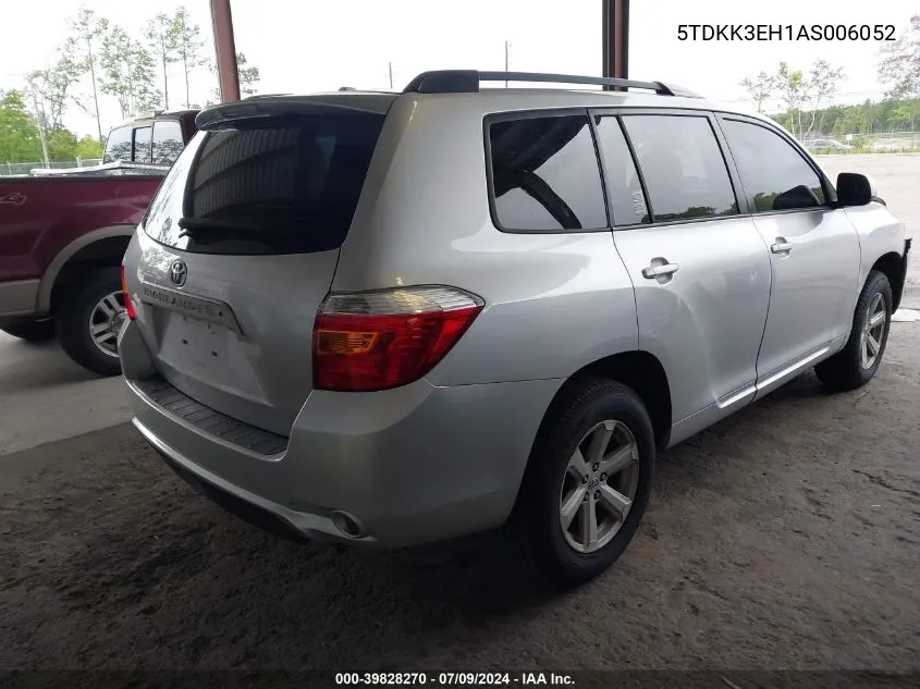 2010 Toyota Highlander Se V6 VIN: 5TDKK3EH1AS006052 Lot: 39828270