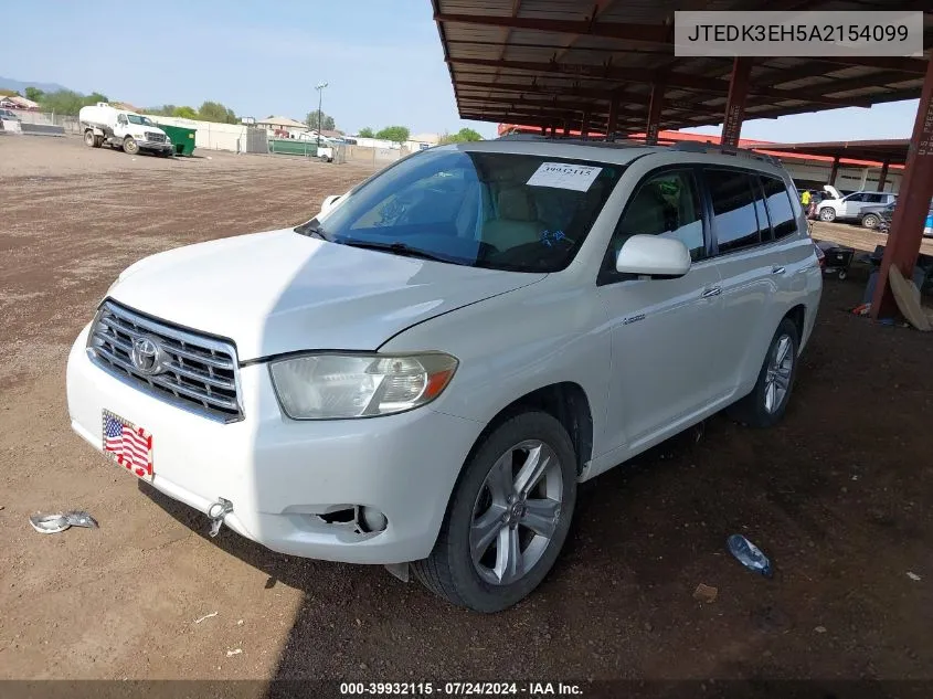 2010 Toyota Highlander Limited V6 VIN: JTEDK3EH5A2154099 Lot: 39932115