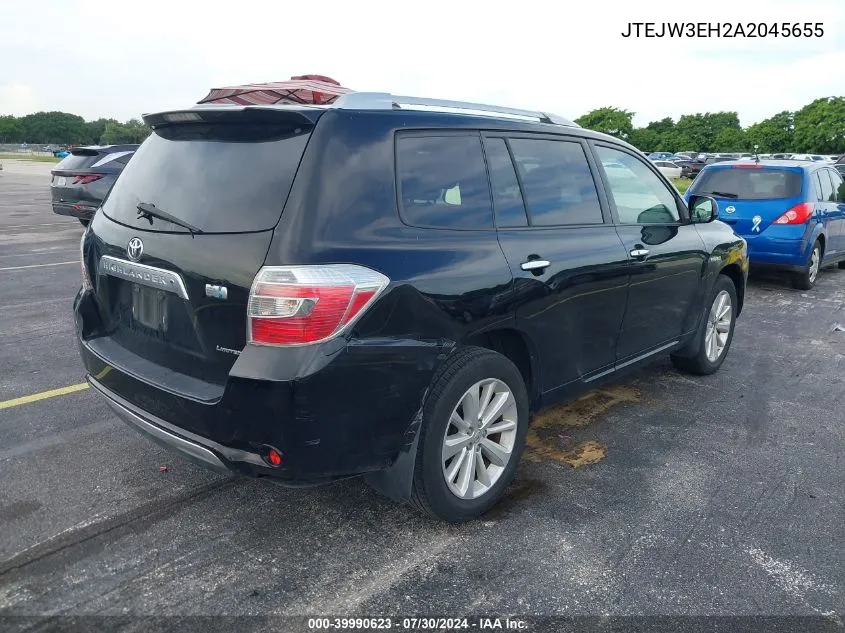 2010 Toyota Highlander Hybrid Limited V6 VIN: JTEJW3EH2A2045655 Lot: 39990623