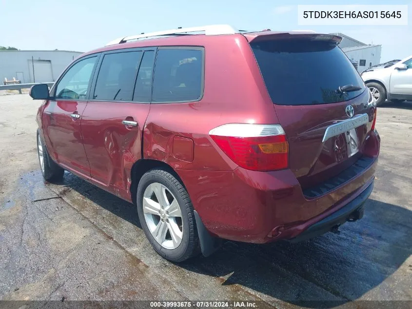 5TDDK3EH6AS015645 2010 Toyota Highlander Limited V6