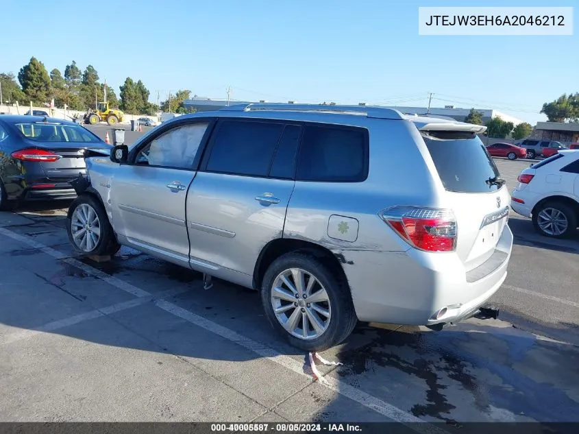 2010 Toyota Highlander Hybrid Limited V6 VIN: JTEJW3EH6A2046212 Lot: 40005587