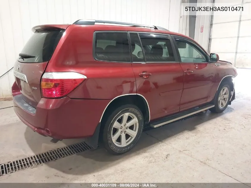 2010 Toyota Highlander Se V6 VIN: 5TDJK3EH3AS010471 Lot: 40031109