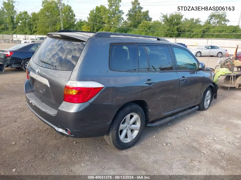 2010 Toyota Highlander VIN: 5TDZA3EH8AS006163 Lot: 40031378