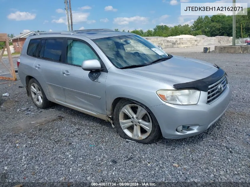 2010 Toyota Highlander Limited V6 VIN: JTEDK3EH1A2162071 Lot: 40077734