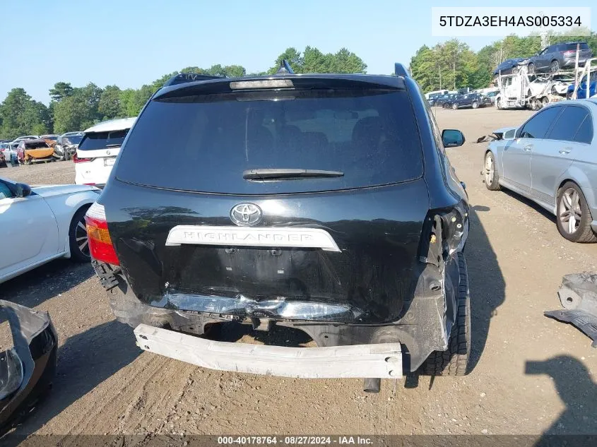 2010 Toyota Highlander VIN: 5TDZA3EH4AS005334 Lot: 40178764