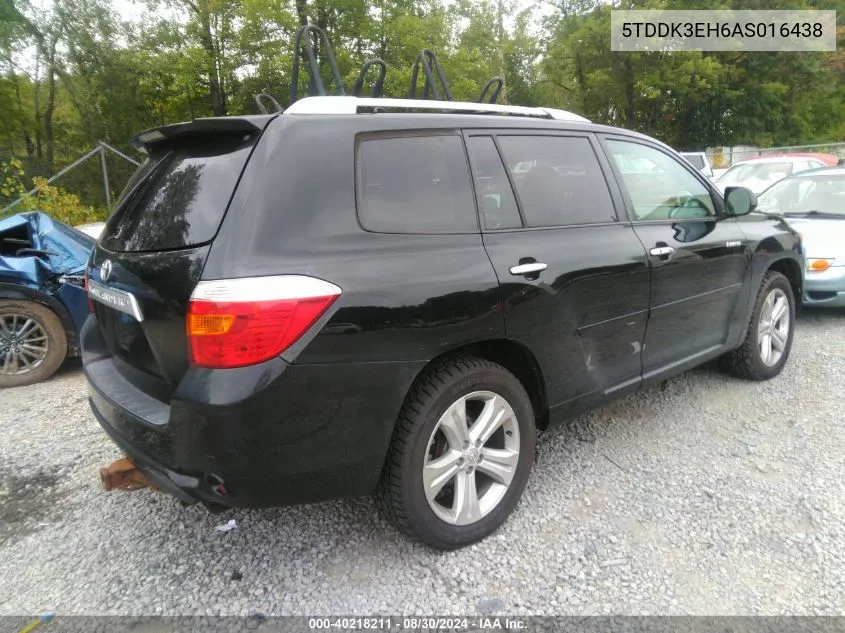 2010 Toyota Highlander Limited V6 VIN: 5TDDK3EH6AS016438 Lot: 40218211