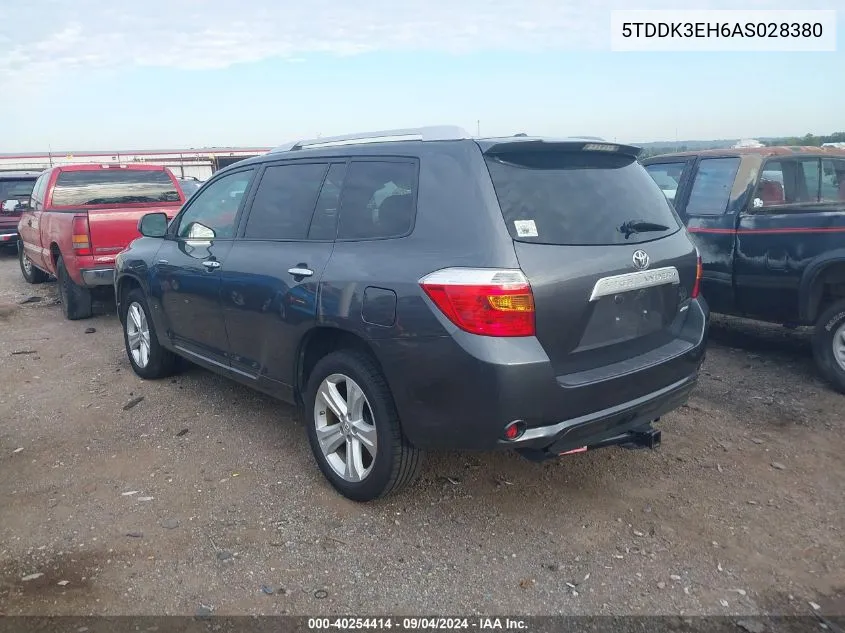 2010 Toyota Highlander Limited V6 VIN: 5TDDK3EH6AS028380 Lot: 40254414