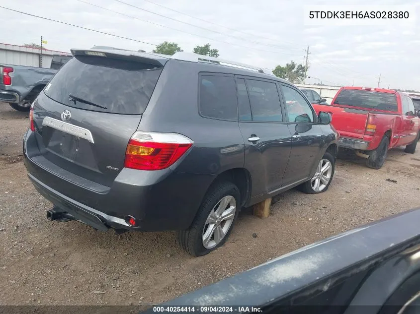 2010 Toyota Highlander Limited V6 VIN: 5TDDK3EH6AS028380 Lot: 40254414